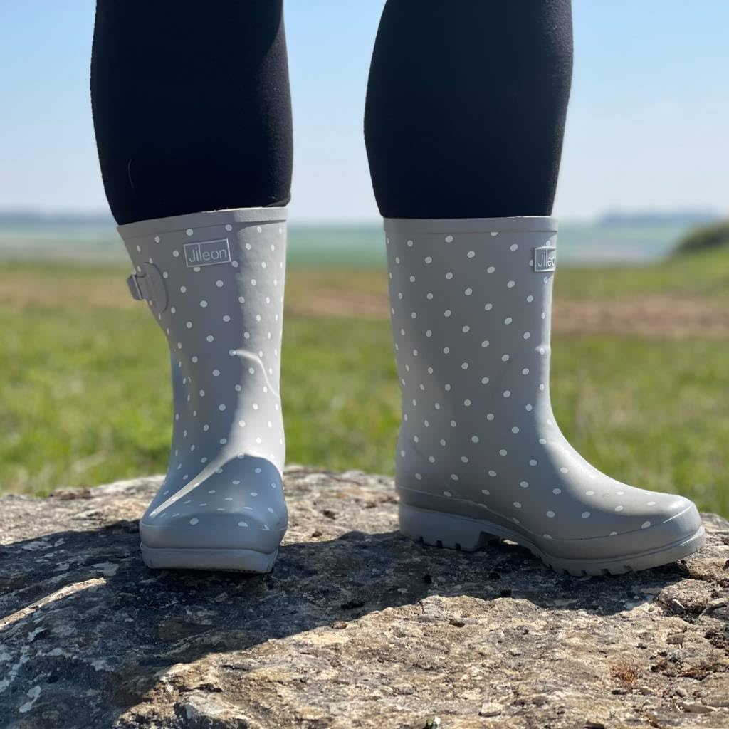 Jileon Mid Calf Rain Boots for Wide Feet - Waterproof Wide Calf Boots for Women with Comfortable Fit - Perfect for Rainy Days, Gardening & Outdoor Activities