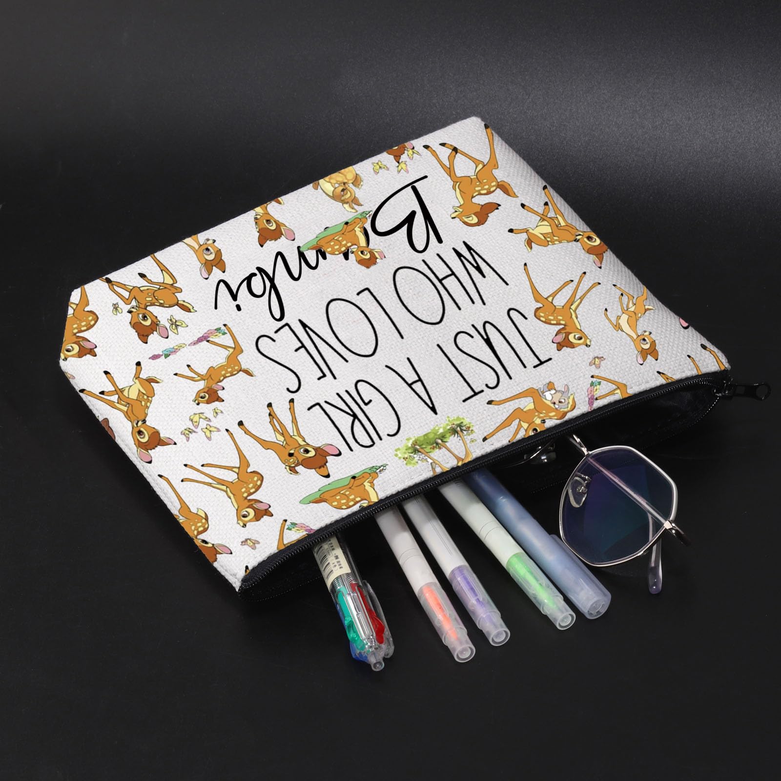 Deer Print Cosmetic Bag - Cute Animal Lover Makeup Pouch with Zipper Closure - Perfect Gift for Deer Enthusiasts & Movie Fans - Great for Travel, Daily Use & Cosmetics Storage