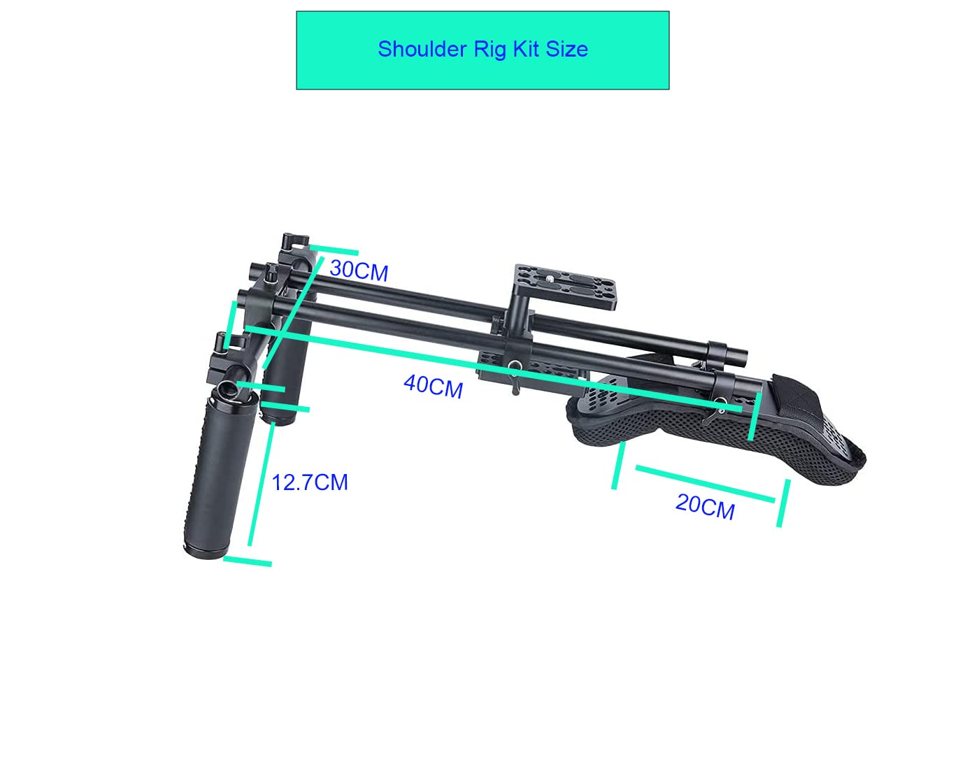 NICEYRIG Camera Shoulder Mount Bracket - Adjustable Slide Mount Kit for DSLR, Camcorder, Video Camera - Perfect for Vlogging, Filmmaking & Live Streaming
