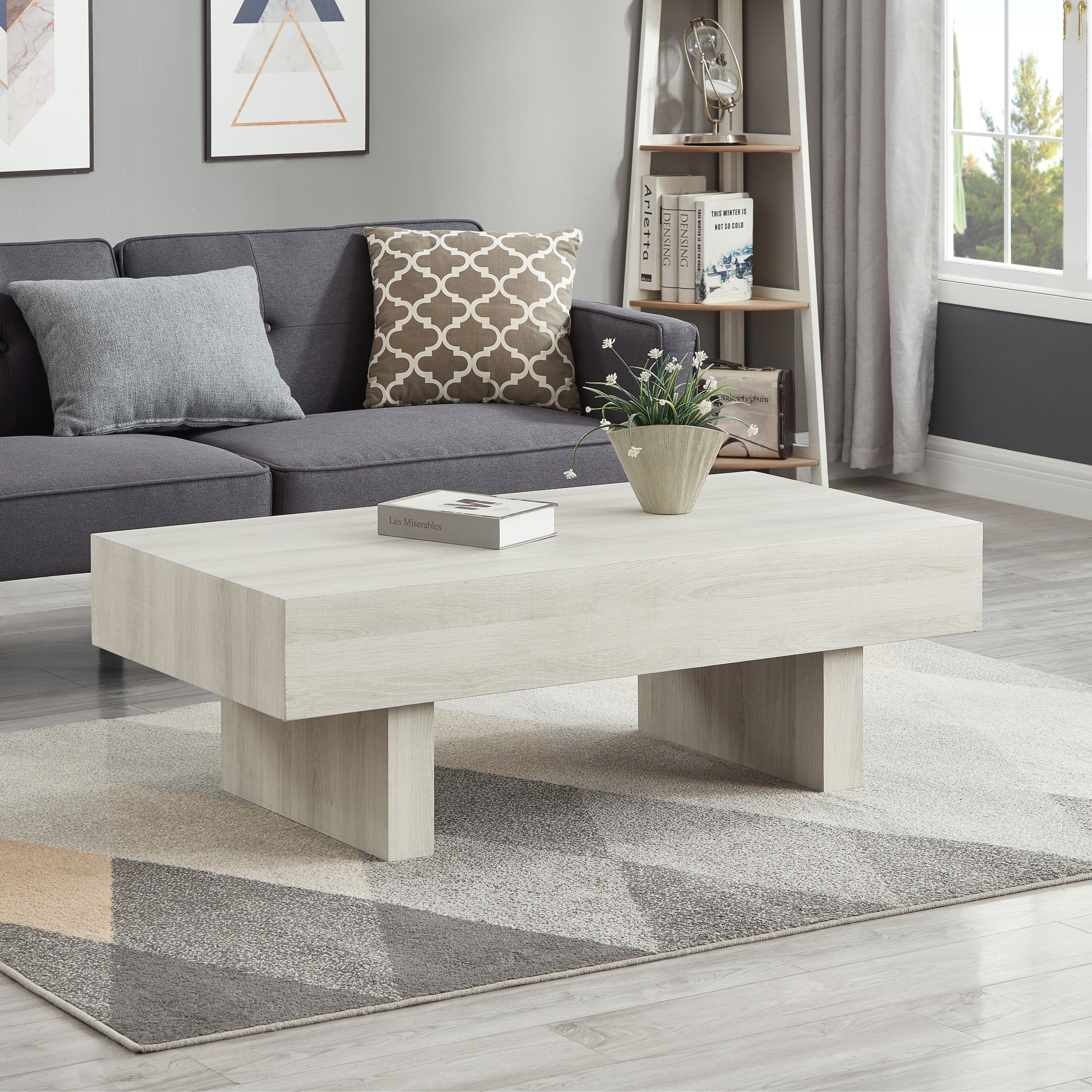 Modern Round Coffee Table - Athens Contemporary Accent Table for Living Room, Sofa & Lounge - Solid Wood Mid-Century Design for Home Decor