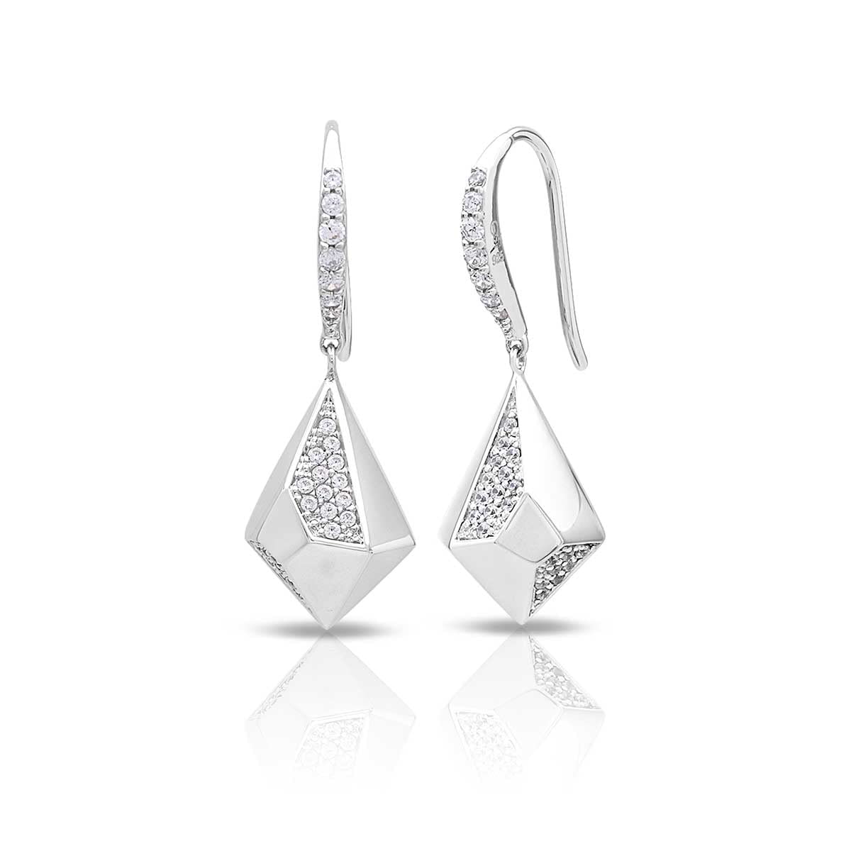 Belle Etoile Prisma Stud Earrings - Elegant White Crystal Earrings for Women, Perfect for Weddings, Parties & Everyday Wear