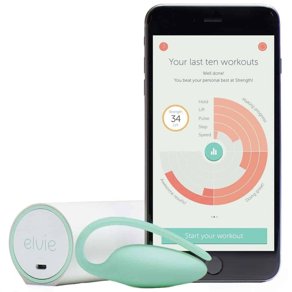 Elvie Kegel Exerciser & Tracker - Smart Pelvic Floor Trainer with App Tracking for Women's Health | Perfect for Postpartum Recovery & Bladder Control at Home or Gym