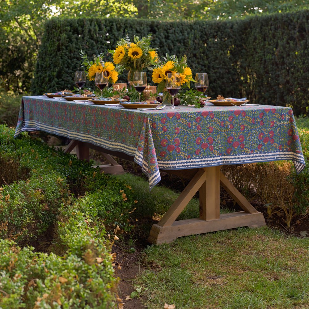 Midnight & Magenta Cactus Flower Tablecloth - Waterproof & Wrinkle-Free for Outdoor Dining, Picnics, and Party Decor