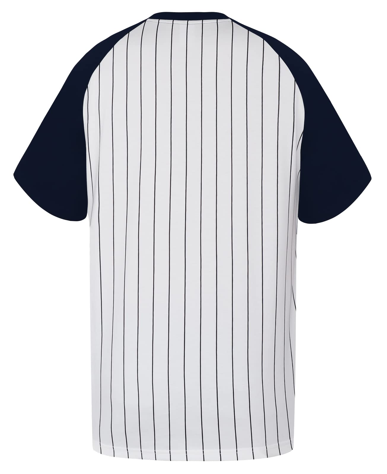 Men's Baseball Fan Crewneck Raglan T-Shirt - White & Navy - Comfortable Casual Wear for Game Day & Street Style