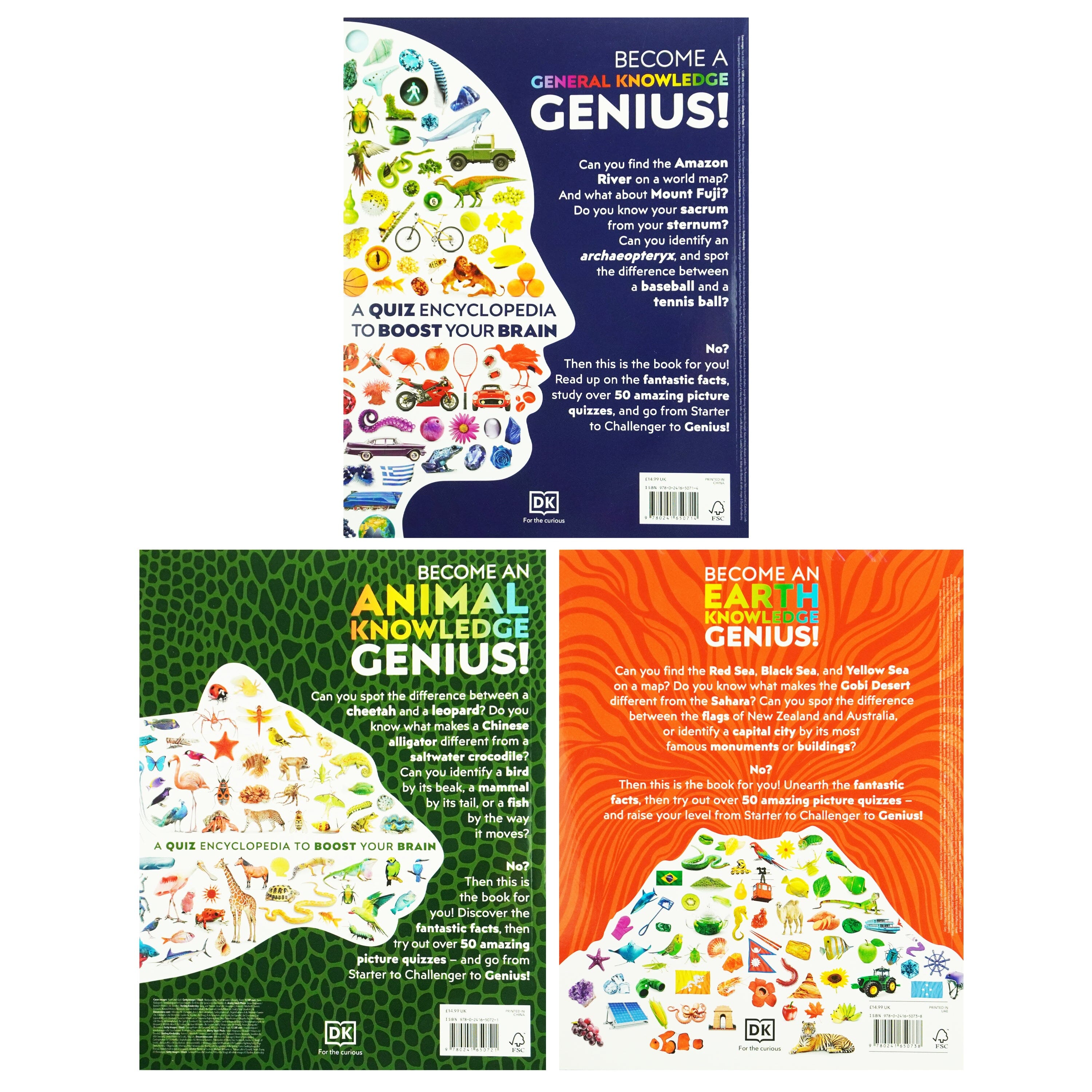 DK Brain-Boosting General Knowledge Quiz Encyclopedia - 3 Book Set for Kids Ages 9-12 | Fun Learning Activities & Trivia Games for Home & Classroom Use