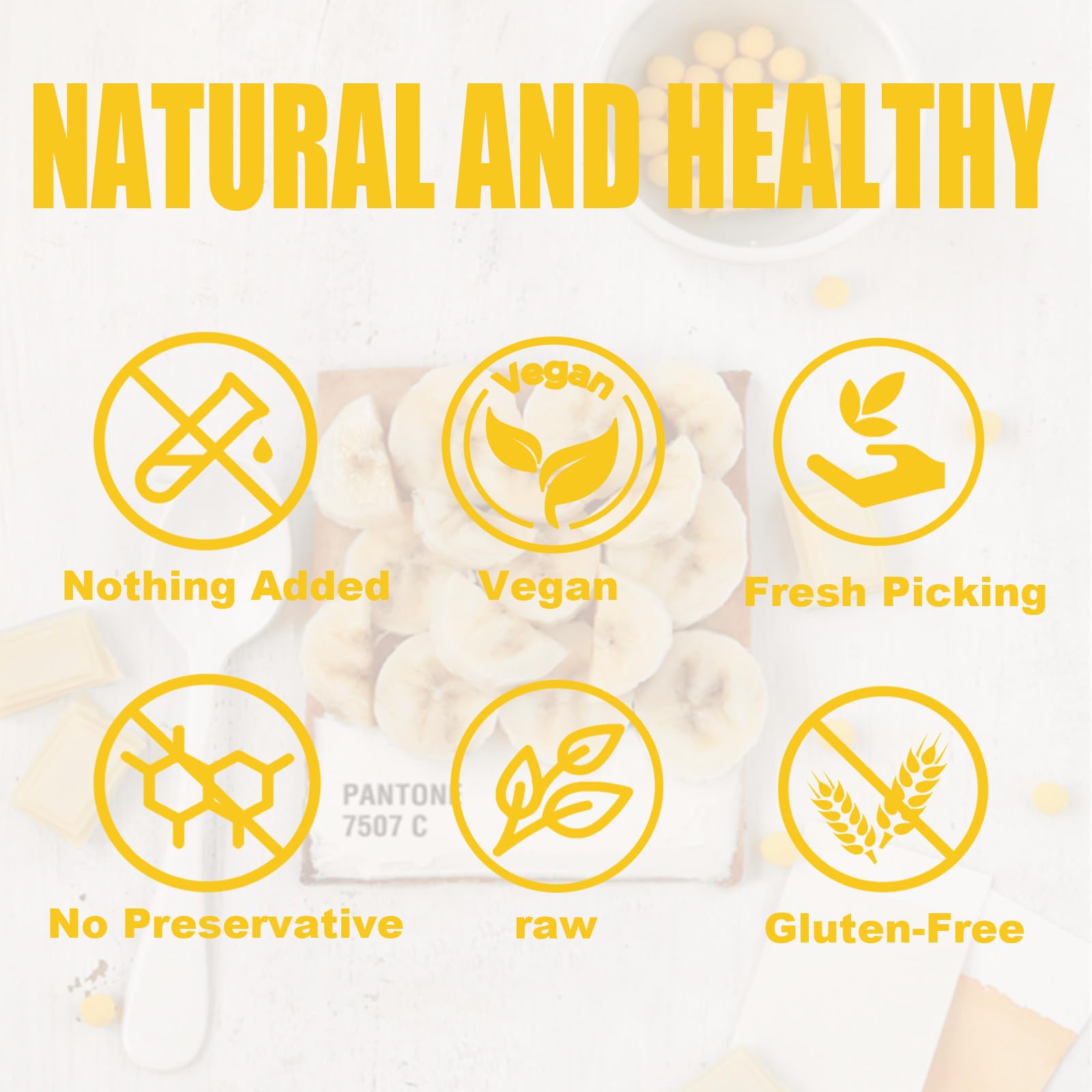 Premium Freeze Dried Banana Chips 5.29oz (150g) - All Natural, Gluten Free, Vegan Snacks - No Sugar Added, Healthy Dehydrated Fruit Alternative to Candy - Perfect for Lunchboxes, Hiking & On-the-Go Snacking