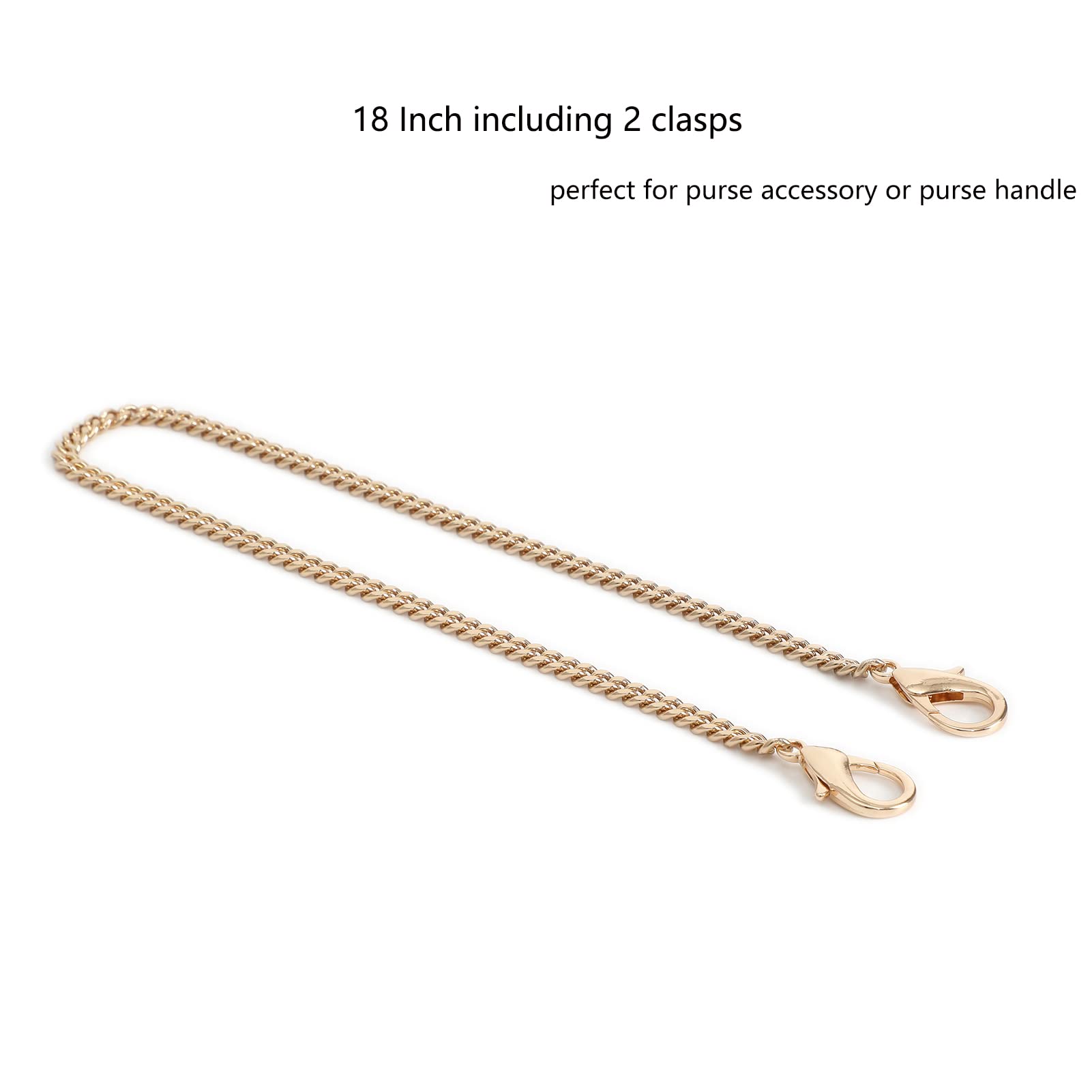 Mini Purse Chain Strap Replacement - 18 Inch Gold Crossbody Shoulder Bag Strap with Charms | Handbag Accessories for Women | Perfect for Everyday Use, Parties & Travel