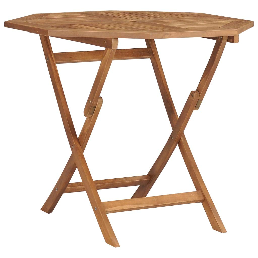 Modern Octagonal Wood Folding Patio Dining Table for 4 - 33.5