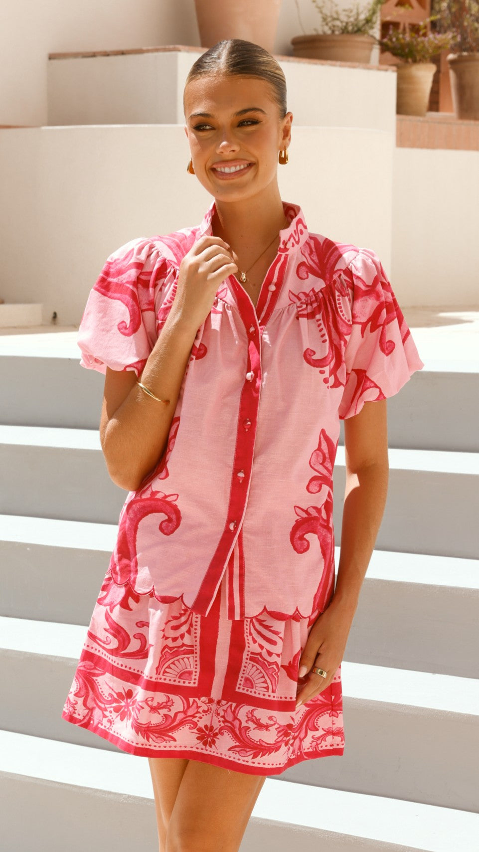 Lanie Shirt for Women - Soft Pink Blouse with Floral Embroidery | Perfect for Casual Wear, Office Outfits & Date Nights