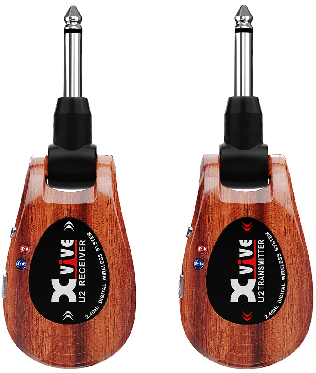 Xvive U2 Wireless Guitar System - Transmitter & Receiver for Electric Guitar, Bass, Violin - Perfect for Live Performances, Studio Recording & Stage Use (Wooden Box)