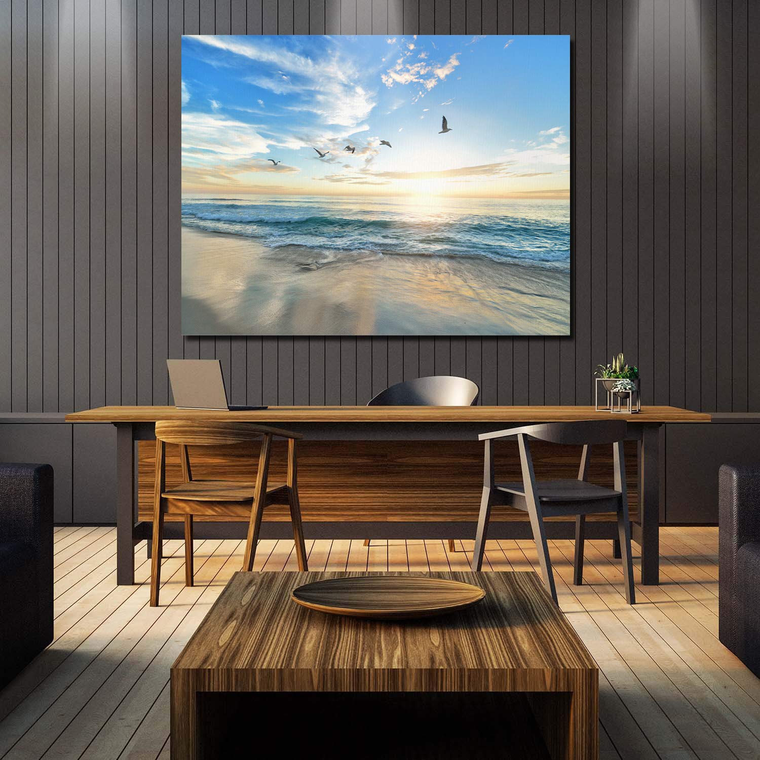 Sunset Beach Canvas Wall Art - 12