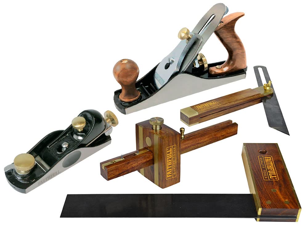 5-Piece Carpenter Tool Kit with Hammer, Screwdriver, Pliers, Tape Measure & Level - Essential Woodworking Tools for DIY Projects & Home Repairs