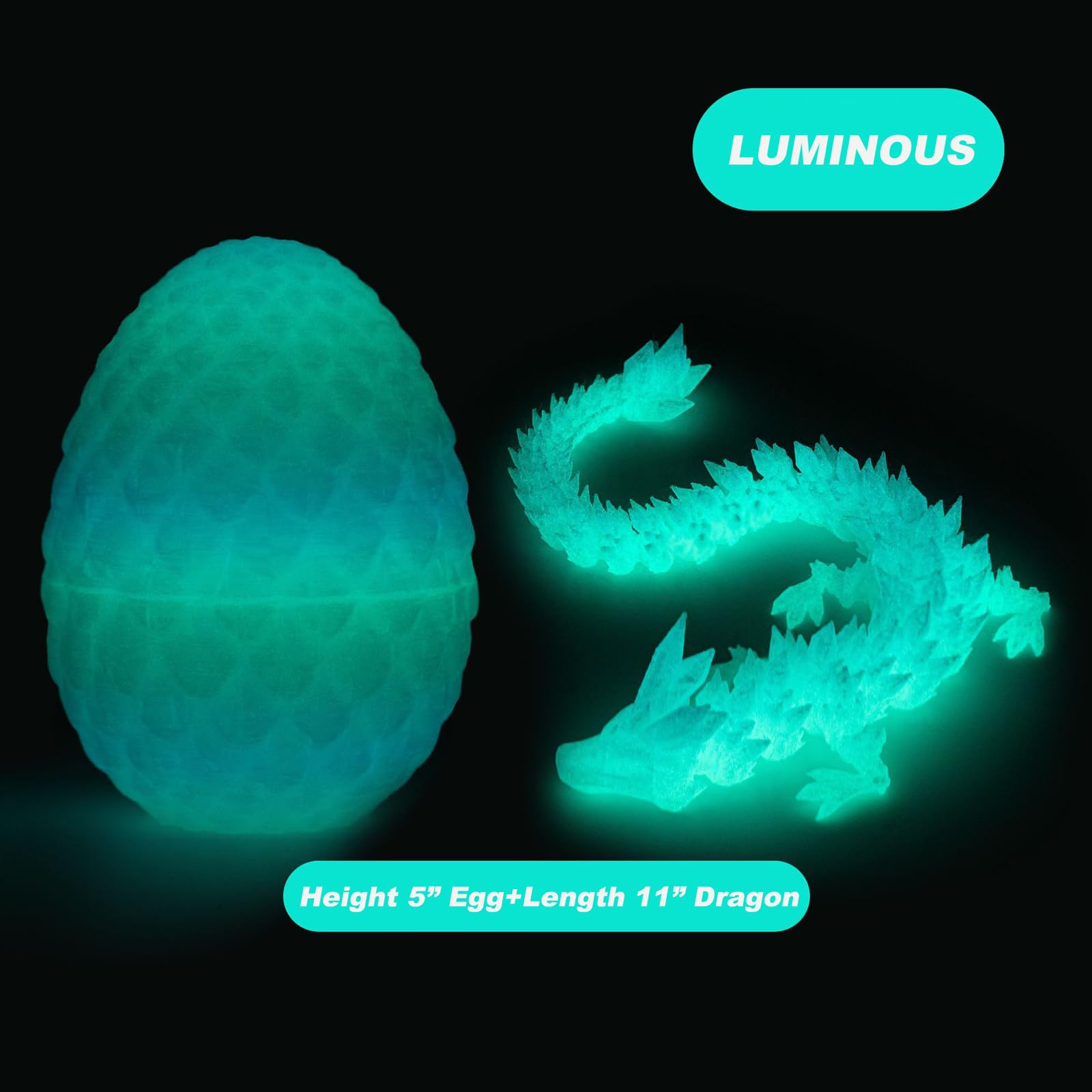 STONESTAR 3D Printed Dragon Fidget Toys - Articulated Crystal Dragon in Egg, 11