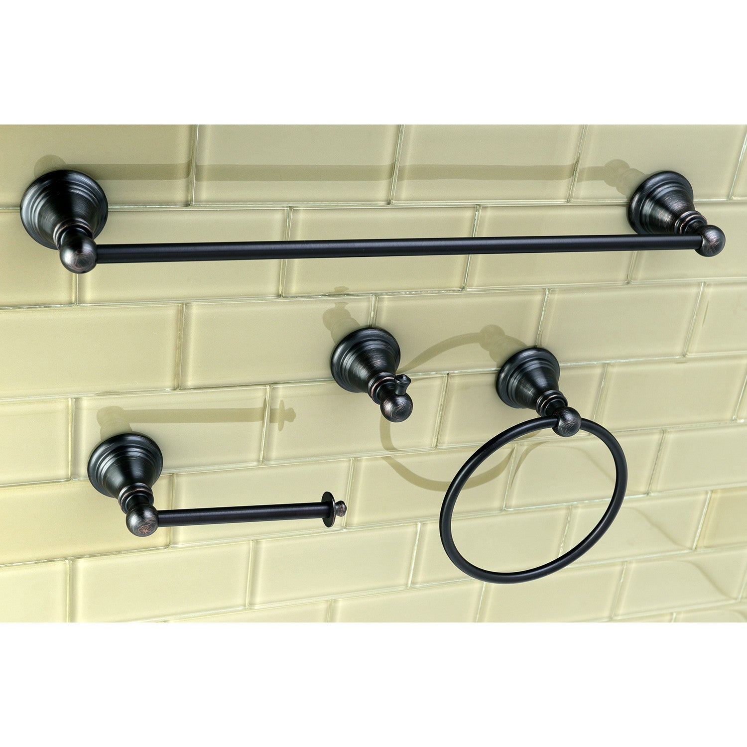 American Classic BAHK192478ORB 4-Piece 18-Inch Towel Bar Set - Oil Rubbed Bronze Bathroom Accessories for Modern Homes & Luxury Hotels