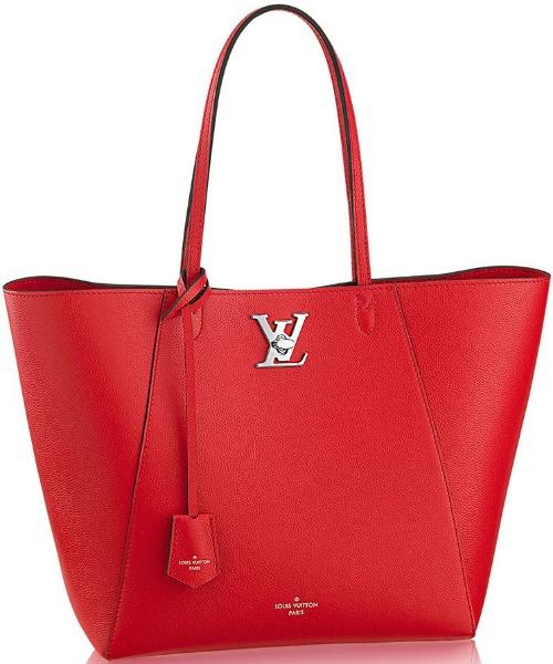 LV Lockme Cabas Handbag in Rubis Red - Stylish Tote for Women, Work, Travel & Everyday Use