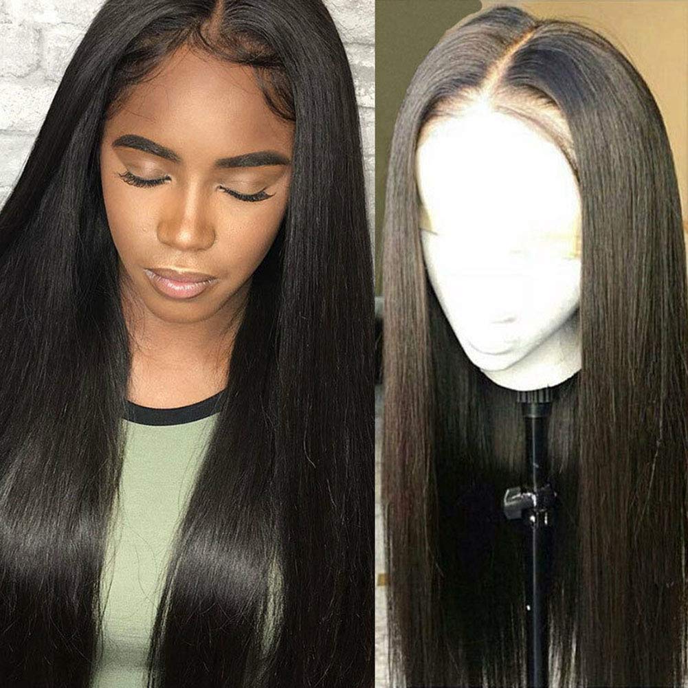 360 Lace Frontal Wig Human Hair Straight Brazilian Virgin Hair Wigs with Baby Hair for Black Women - 10A Grade Silky Straight 360 Full Lace Wig 180% Density 12 Inch - Perfect for Daily Wear, Special Occasions & Protective Styling
