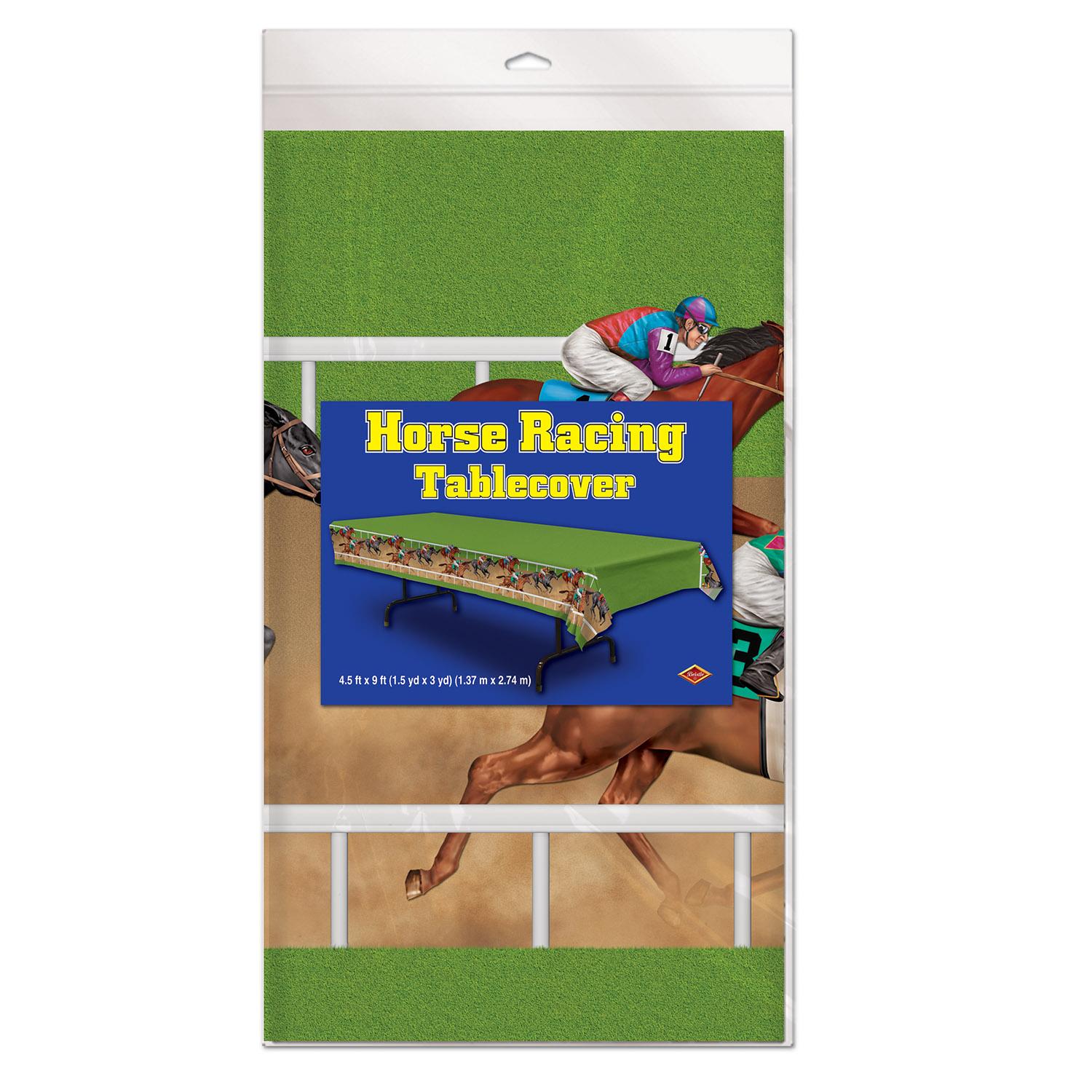 12 Pack Beistle Horse Racing Party Table Covers - Waterproof & Disposable - Perfect for Kentucky Derby, Birthday & Themed Party Decorations