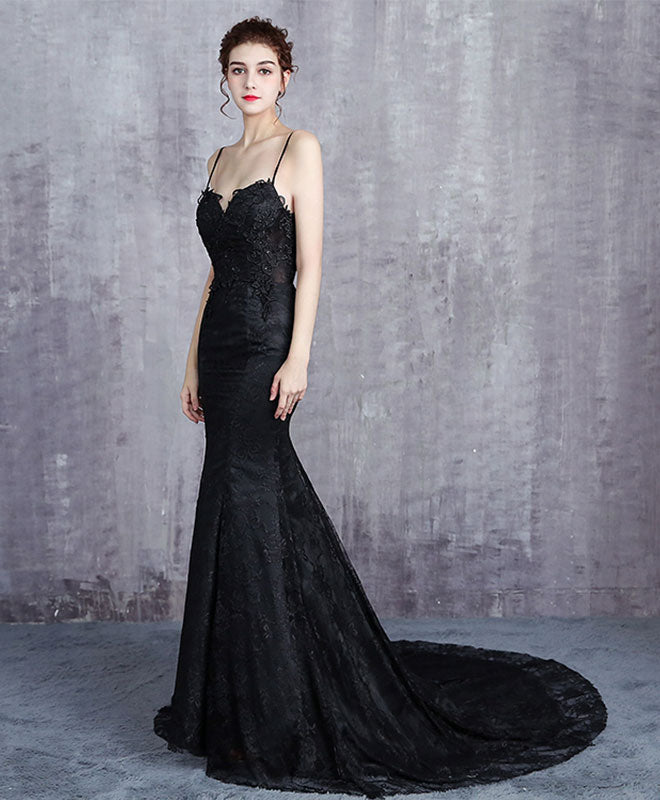 Elegant Black Lace Mermaid Prom Dress for Women - Formal Evening Gown for Homecoming, Wedding, and Special Occasions