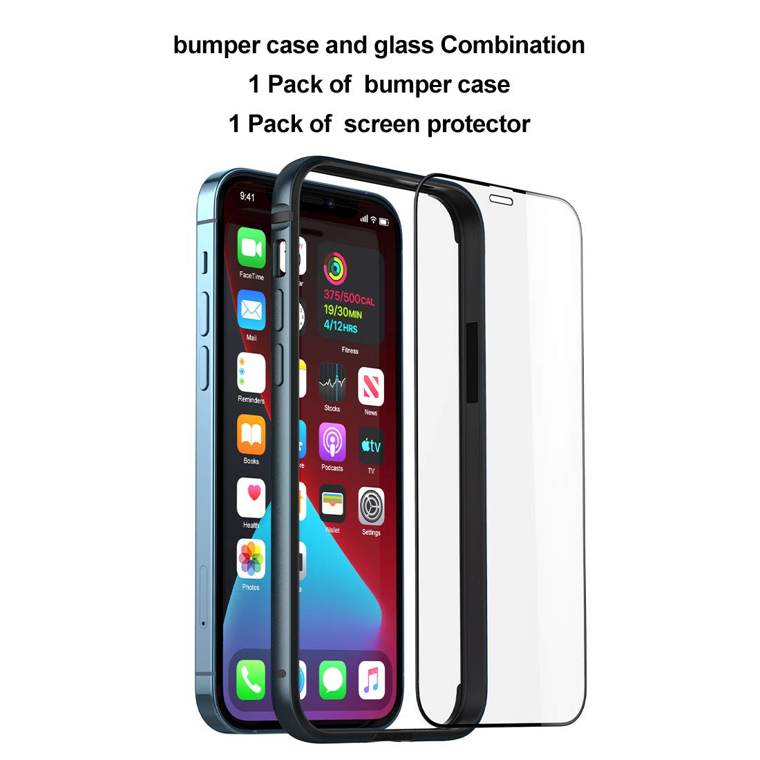 Eastcoo Slim Metal Bumper Case for iPhone 12/12 Pro - Shockproof Protective Cover with Soft TPU Inner Layer | No Signal Interference | Wireless Charging Compatible | Durable & Stylish Blue Design | Perfect for Daily Use, Work & Outdoor Activities