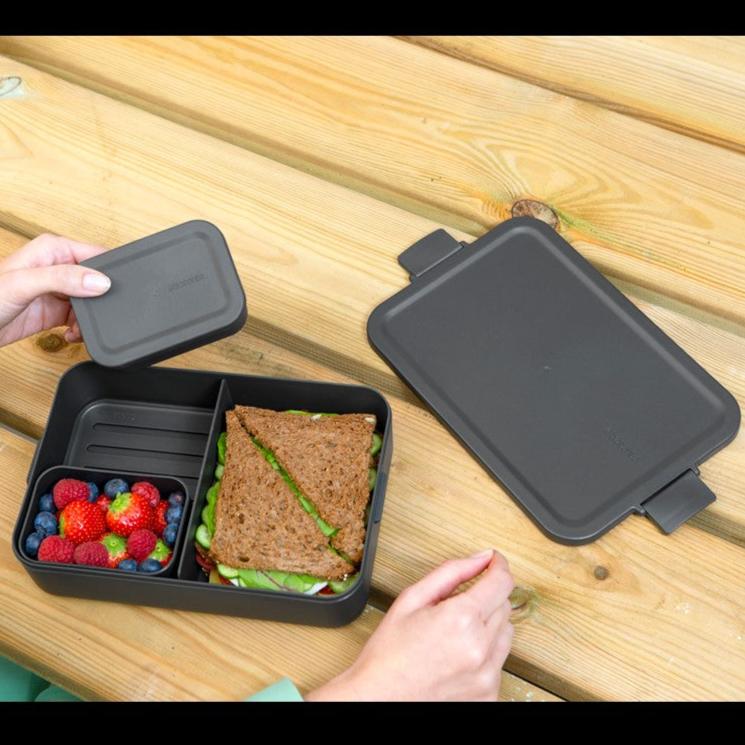 2L Dark Grey Make & Take Lunch Box Bento - Perfect for Office, School & Picnics | Insulated Food Container