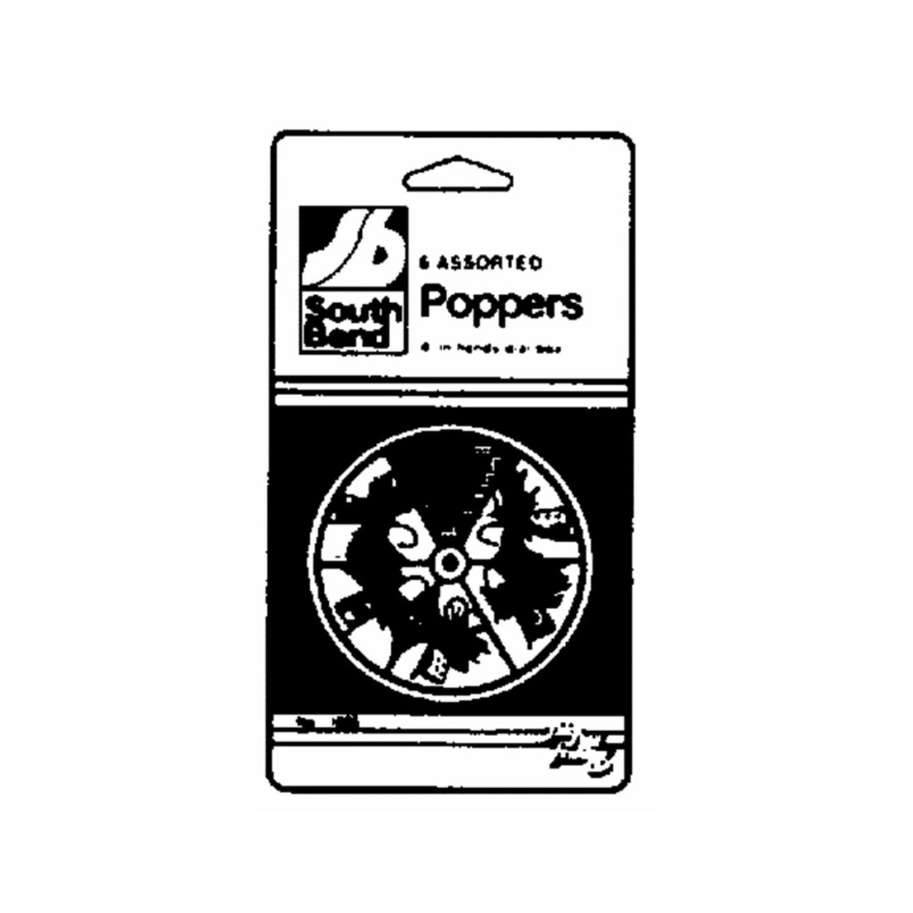 South Bend Assorted Poppers in Dial Box - Premium Fishing Lures for Bass, Trout & Walleye - Ideal for Freshwater & Saltwater Fishing Trips
