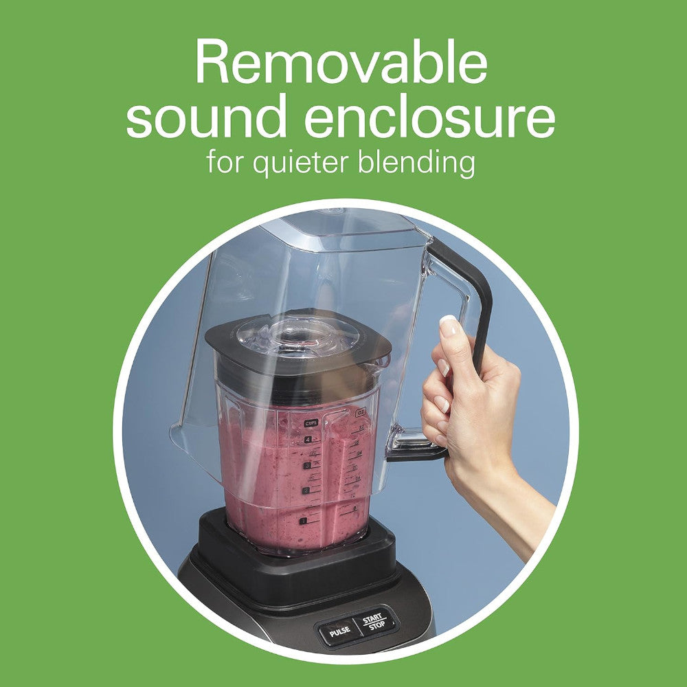 Refurbished Hamilton Beach Professional 58870 Quiet Shield Blender with Home Essentials Warranty - Perfect for Smoothies, Soups & Kitchen Blending