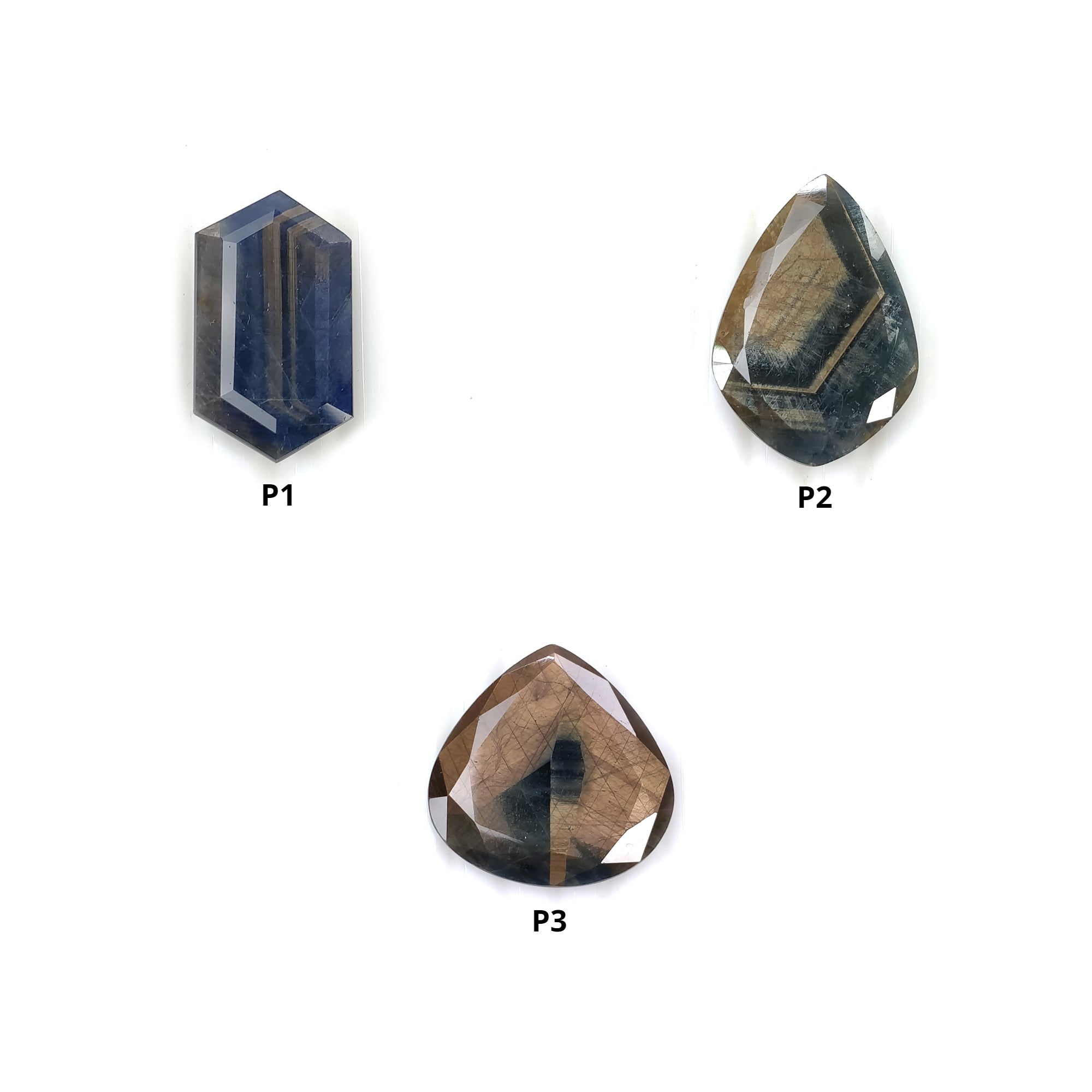 Natural Untreated Golden Brown Chocolate Blue Sheen Sapphire Gemstone - Hexagon Uneven Shape Normal Cut Loose Stones for Jewelry Making, Engagement Rings & Unique Gifts