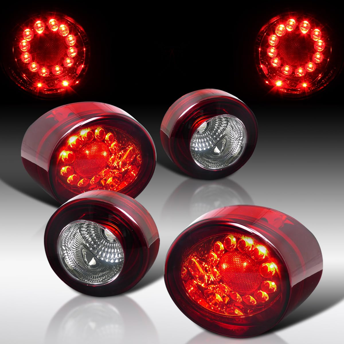 AUTOZENSATION LED Tail Lights Brake Lamps - Red Clear Lens Pair for 2005-2010 Chevy Cobalt Coupe 2 Door (Left + Right Assembly) | Enhanced Visibility & Style for Night Driving & Car Customization