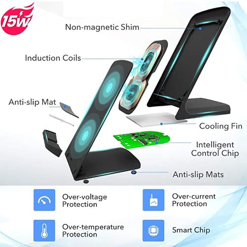 UrbanX Wireless Charger Stand - Qi-Certified 10W Fast Charging Pad for Samsung Galaxy S20 FE & Other Qi-Enabled Phones | Perfect for Home, Office & Nightstand Charging