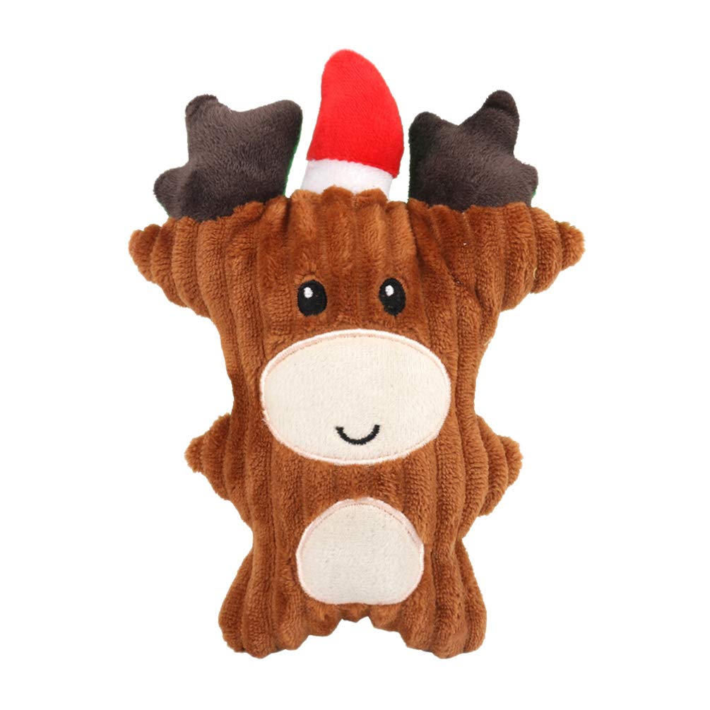 POPETPOP 3-Piece Santa-Themed Plush Chew Toys for Small Dogs - Durable Christmas Holiday Pet Toys with Sock Filler (Red) - Perfect for Teething Puppies & Holiday Gift Giving