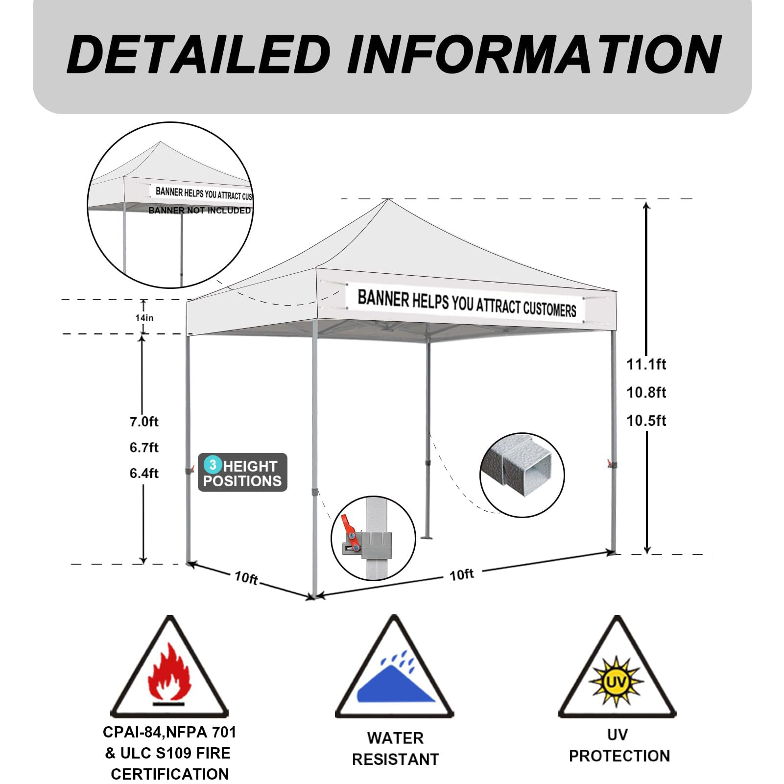 Eurmax USA 10x10ft Heavy Duty Pop Up Canopy Tent - Commercial Grade Instant Outdoor Canopy with Roller Bag & 4 Sand Bags (Beige) - Perfect for Backyard Parties, Farmers Markets, Beach Outings & Outdoor Events