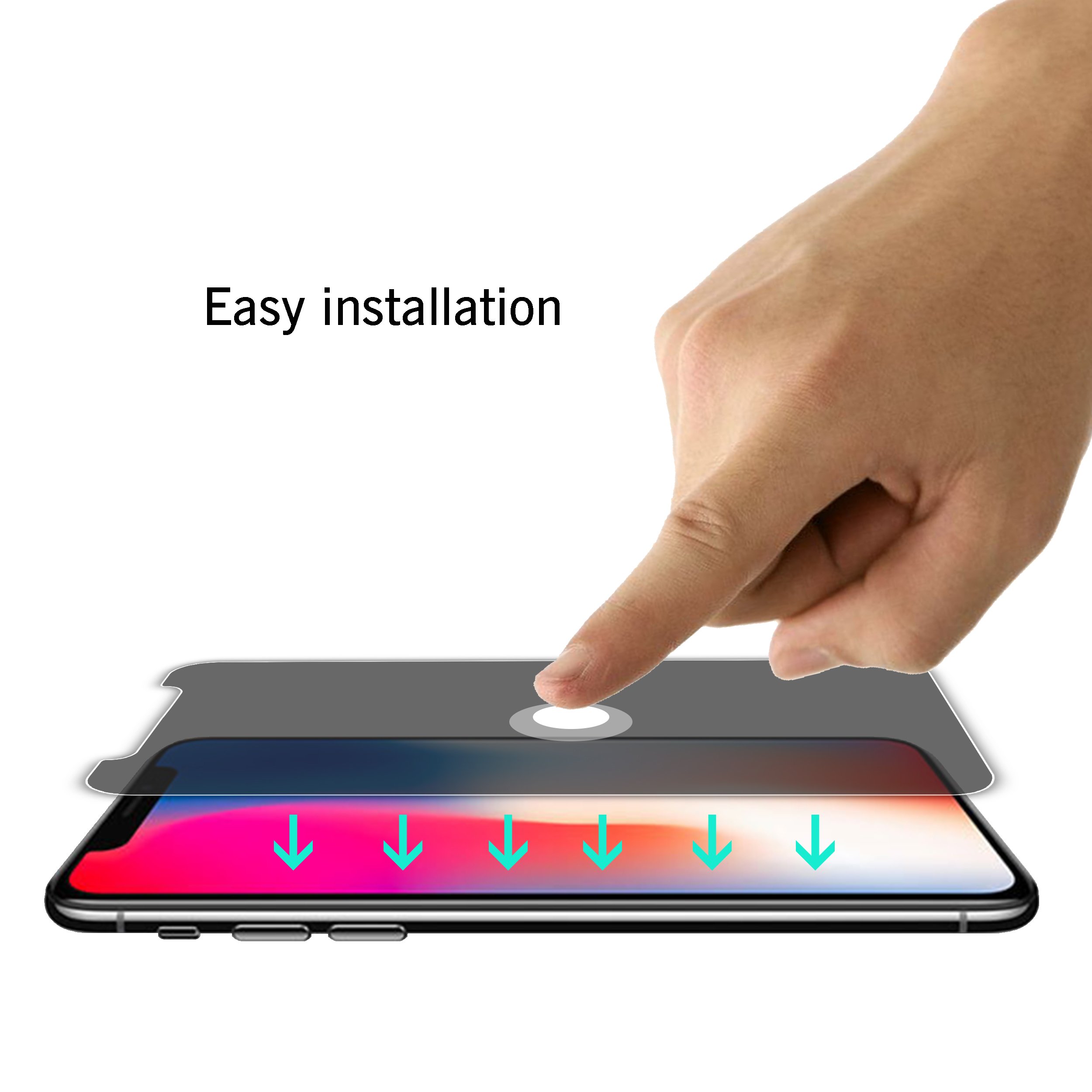 Ailun Privacy Screen Protector for iPhone 11 Pro/iPhone Xs/iPhone X (5.8 Inch) 2 Pack - Anti-Spy Tempered Glass, Case Friendly - Perfect for Office, Travel & Personal Privacy Protection