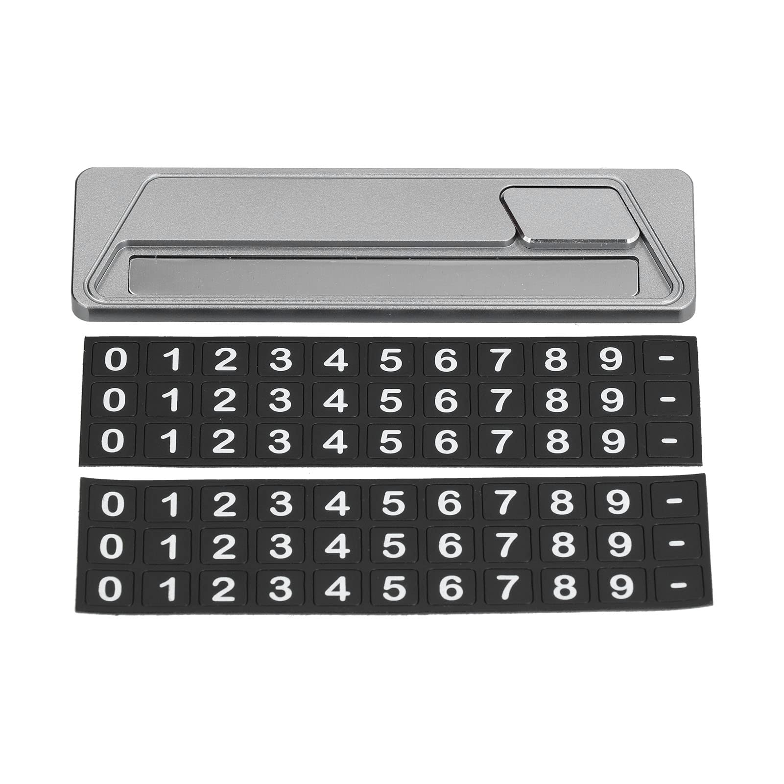 Buachois Aluminum Alloy Car Parking Number Plate - Temporary Vehicle Phone Sign for Automotive Interior Accessories (5#) - Perfect for Visitor Parking, Valet Services & Driveway Identification