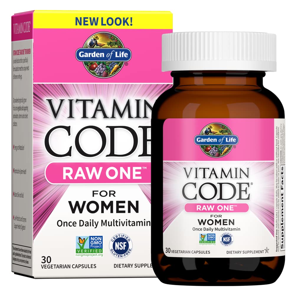 Garden of Life Vitamin Code Raw One Multivitamin for Women - Daily Whole Food Supplement with Iron & Probiotics - Gluten Free Vegetarian - 30 Count - Supports Energy, Immunity & Digestive Health for Active Lifestyles