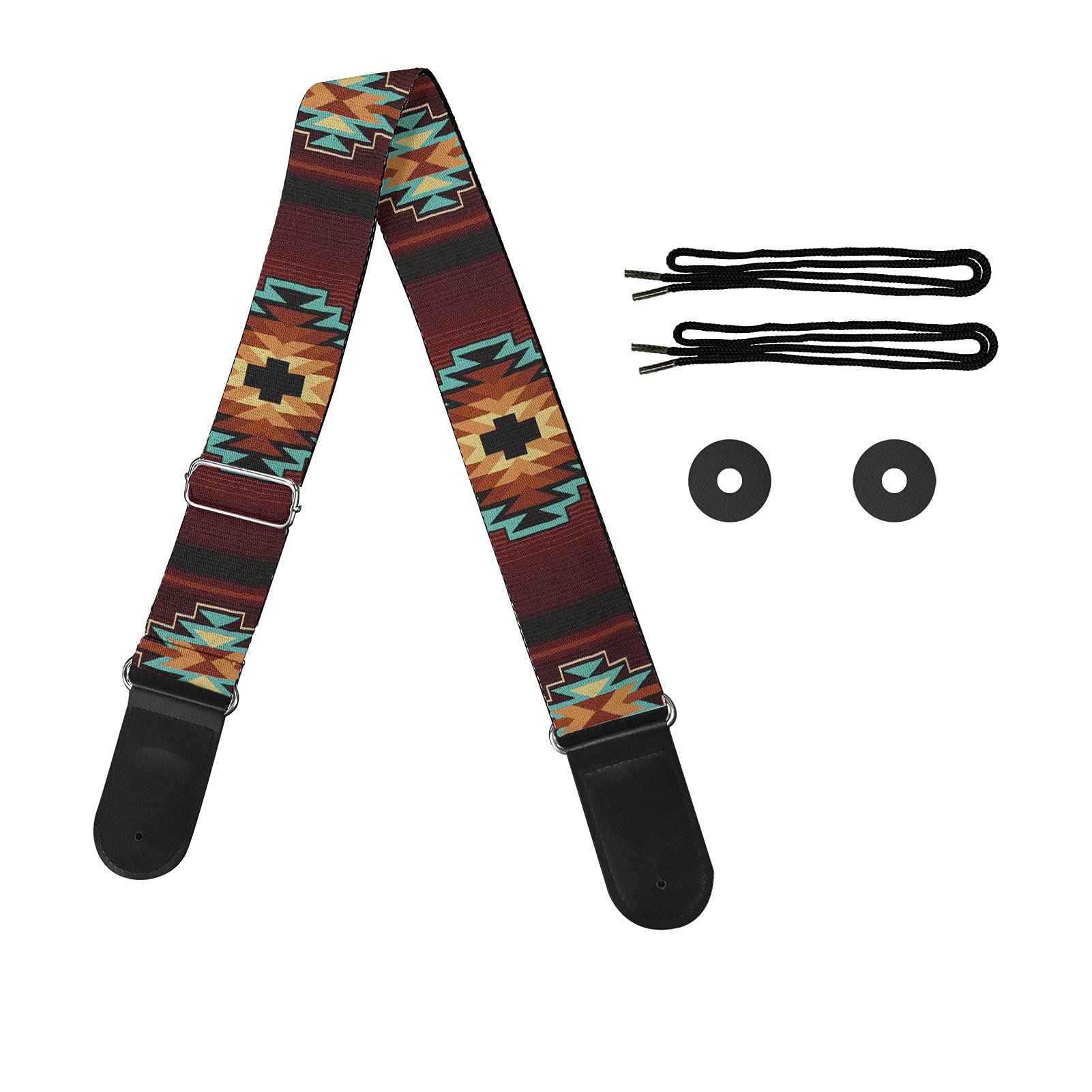 Jeiento Guitar Strap with Comfortable Pad & Strap Locks - Adjustable Guitar Accessories for Acoustic & Bass Guitars - Perfect for Live Performances, Studio Sessions & Practice