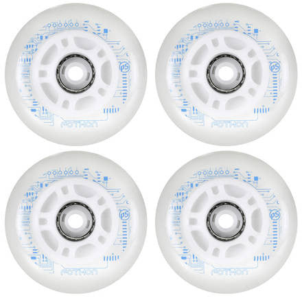 Powerslide Fothon LED 72mm Light Up Inline Skate Wheels - 4 Pack Set for Night Skating, Roller Derby & Outdoor Rollerblading Adventures