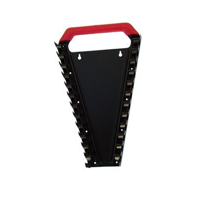 14-Slot Heavy Duty Steel Wrench Organizer - Black Tool Storage Rack for Mechanics & DIY - Perfect for Garage, Workshop & Toolbox Organization