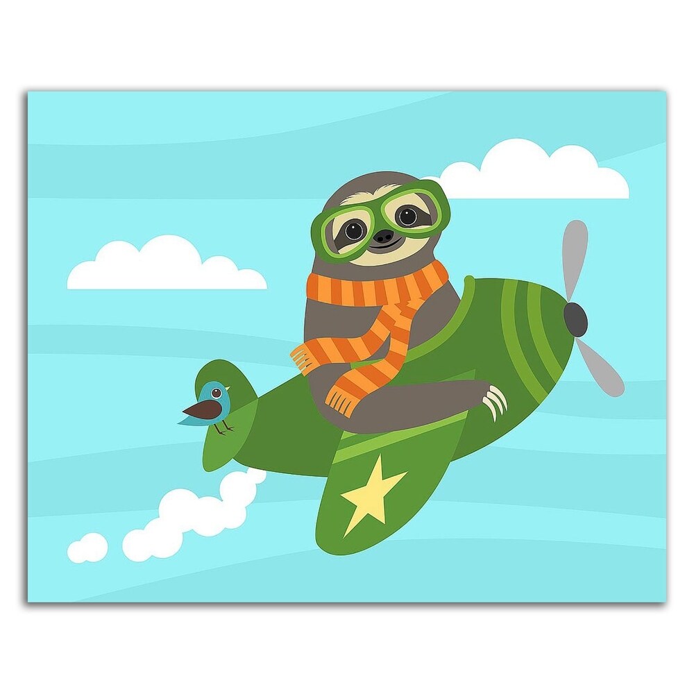 Airborne Sloth by Nancy Lee - Premium Canvas Wall Art Print - Ready to Hang - Perfect for Living Room, Bedroom & Office Decor