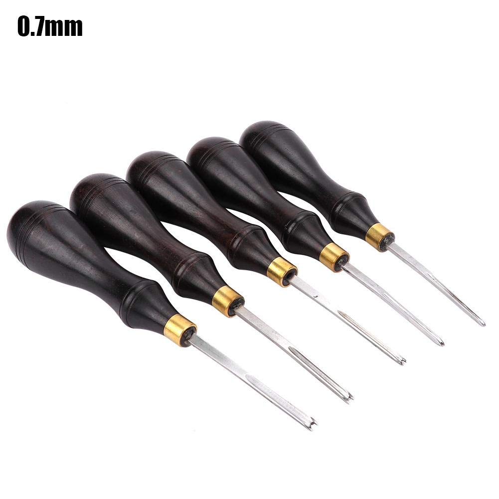Premium Leather Edge Beveller Tool - 4# Steel Blade with Ebony Handle for Leathercraft & DIY Projects - Perfect for Leather Trimming, Beveling & Edge Finishing