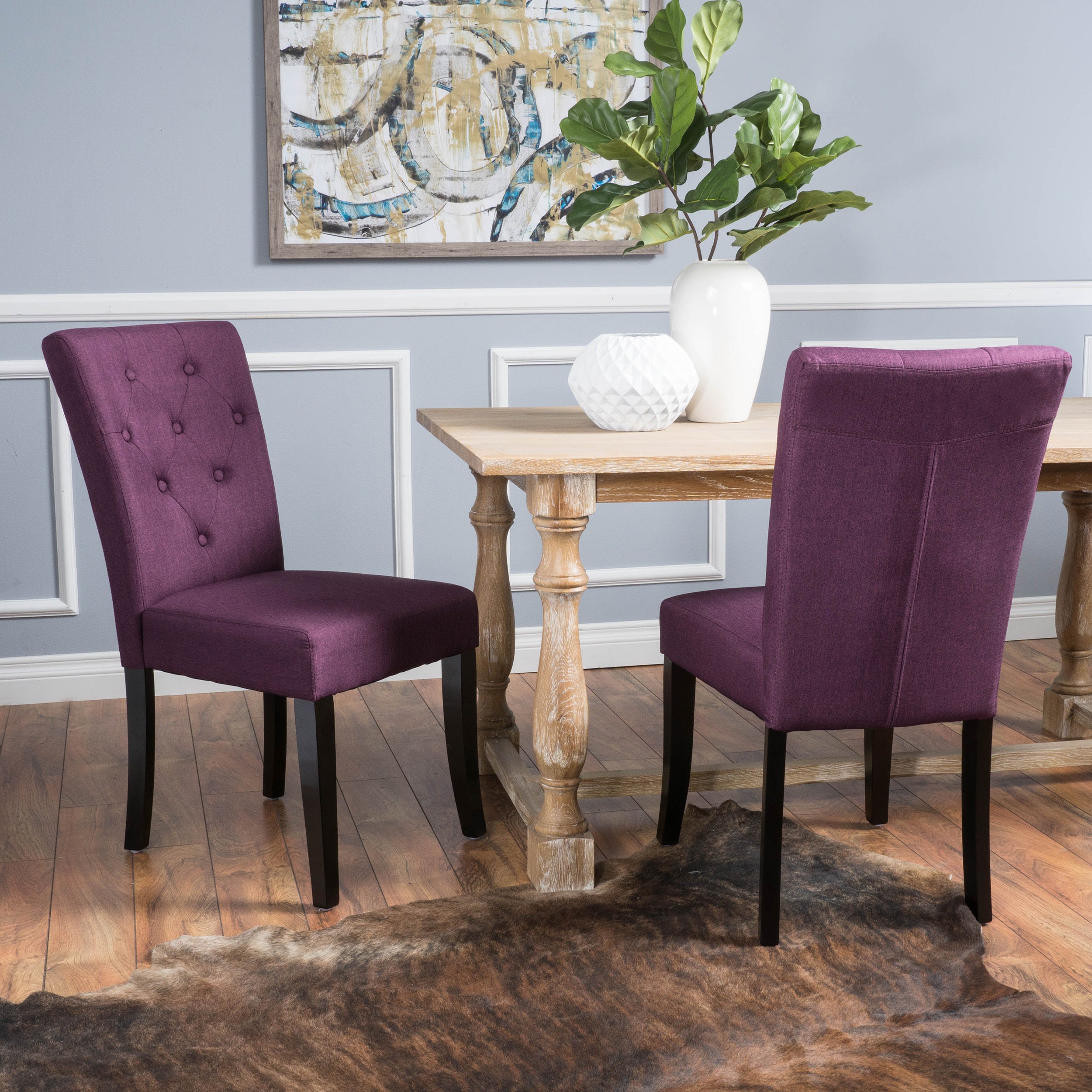 Modern Dining Chairs Set of 2 - Comfortable Kitchen Chairs with Padded Seat - Perfect for Dining Room, Kitchen, Breakfast Nook & Small Spaces