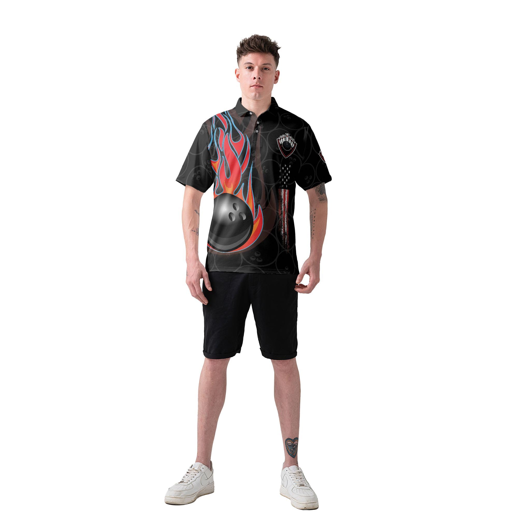 Custom Bowling Shirts for Men - Personalized Short Sleeve Polo Shirts for Bowling Teams & Leagues - Perfect for Tournaments, Casual Wear & Bowling Enthusiasts