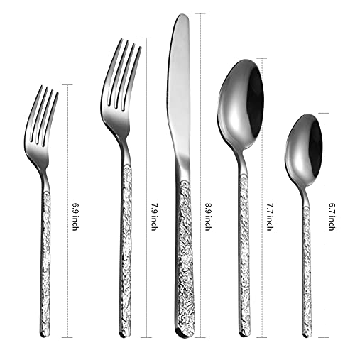 Premium GARVEE 30-Piece Stainless Steel Silverware Set for 6 - Heavy Duty Flatware Cutlery Set with Patterned Handle (Forks, Knives, Spoons) - Ideal for Home, Restaurant, Dinner Parties & Everyday Use - Durable & Reusable Kitchen Utensils