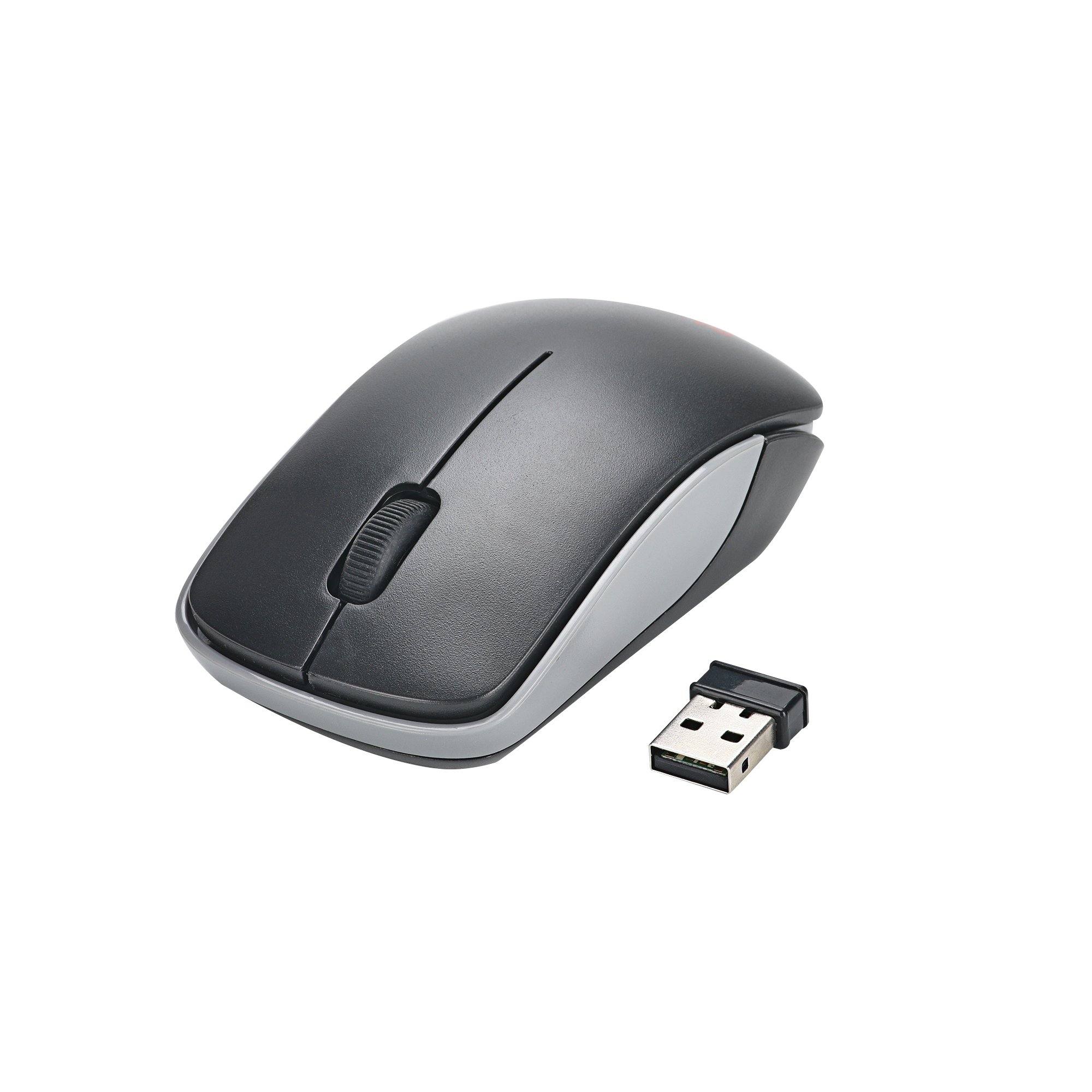 MCSaite 2.4G Slim Wireless Mouse with Nano Receiver - Ergonomic Portable Computer Mouse for Laptop, PC, Mac - Ideal for Office Work, Travel & Home Use (Black)