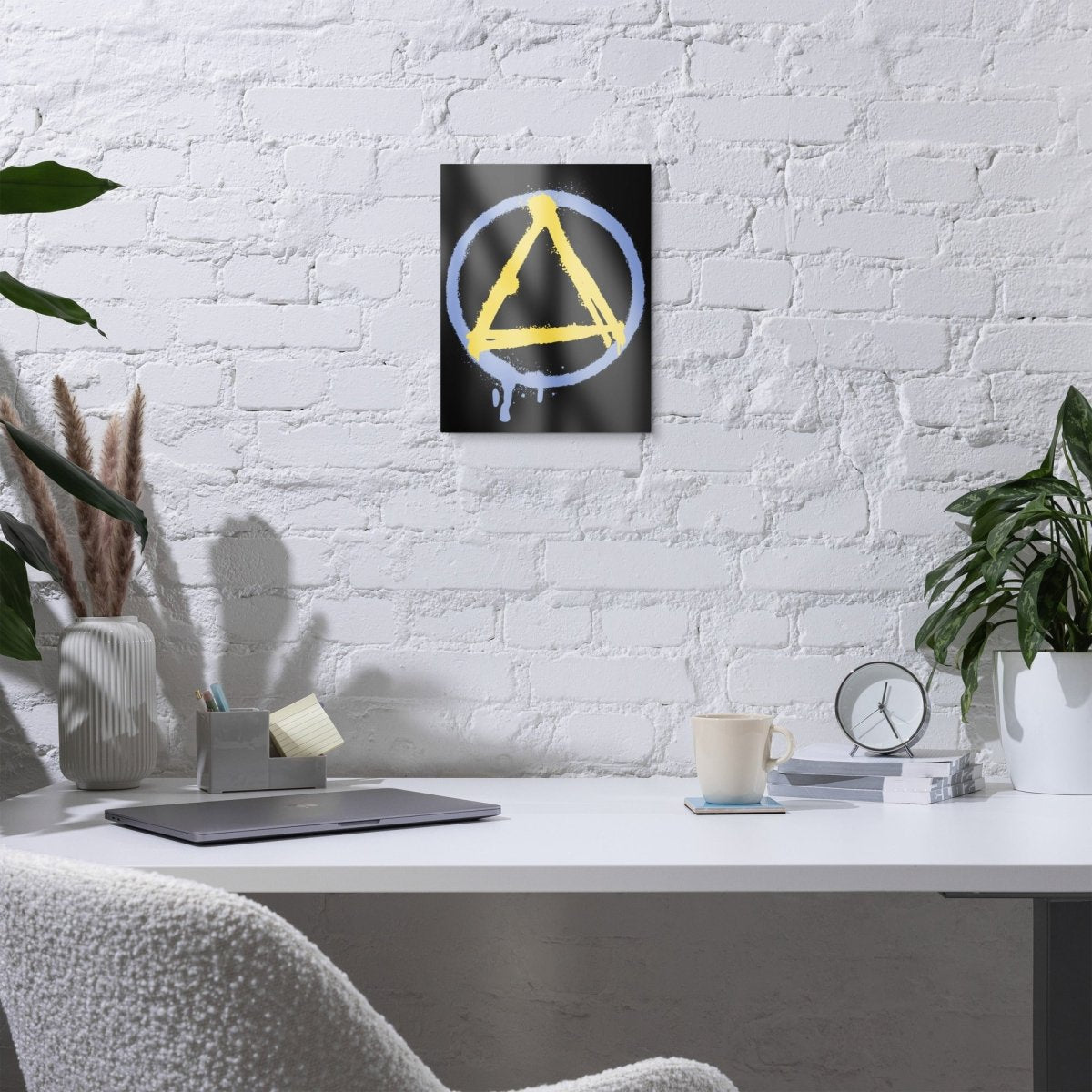 Bold & Modern Sobriety Symbol Graffiti Metal Print - Recovery Art Wall Decor for AA Meetings, Addiction Counseling Offices & Sober Living Spaces