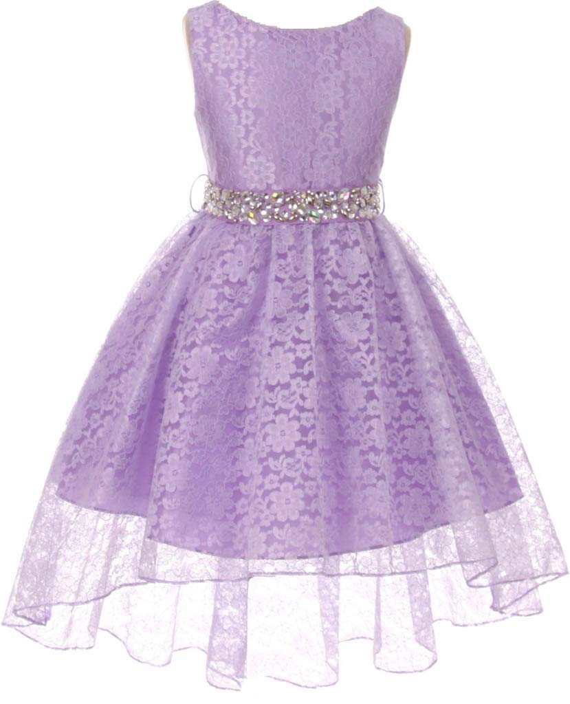 BNY Corner Little Girls Floral Lace Rhinestones Flower Girl Dress - Perfect for Christmas, Easter, Holiday Parties & Special Occasions