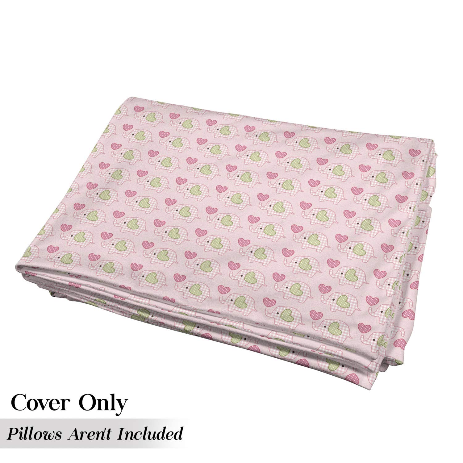 Ambesonne Animal Print Floor Pillow Cover - Checkered & Polka Dot Heart Design, 88