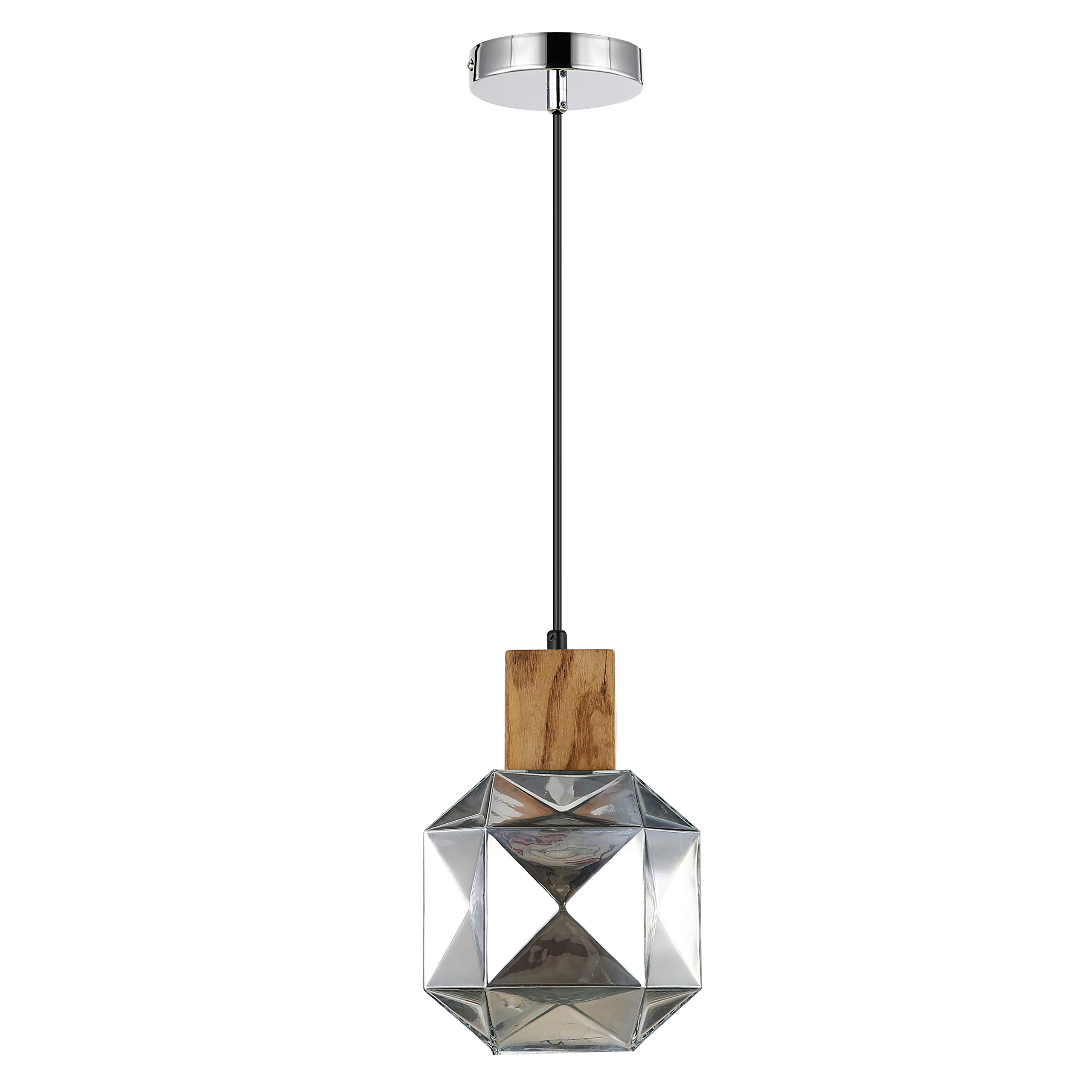 LS-C396-CH Cassis Pendant Light in Chrome Finish - Modern Hanging Fixture for Dining Room, Kitchen Island & Bedroom Lighting