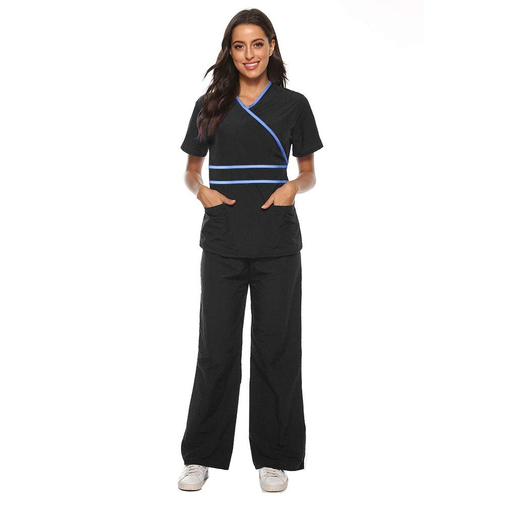 Women's High Waisted Bikini Set - Short Sleeve V Neck Top & Pants 2 Piece Outfit for Nursing, Work & Casual Wear | Comfortable & Stylish Matching Suit for Women | Perfect for Beach, Office & Daily Activities