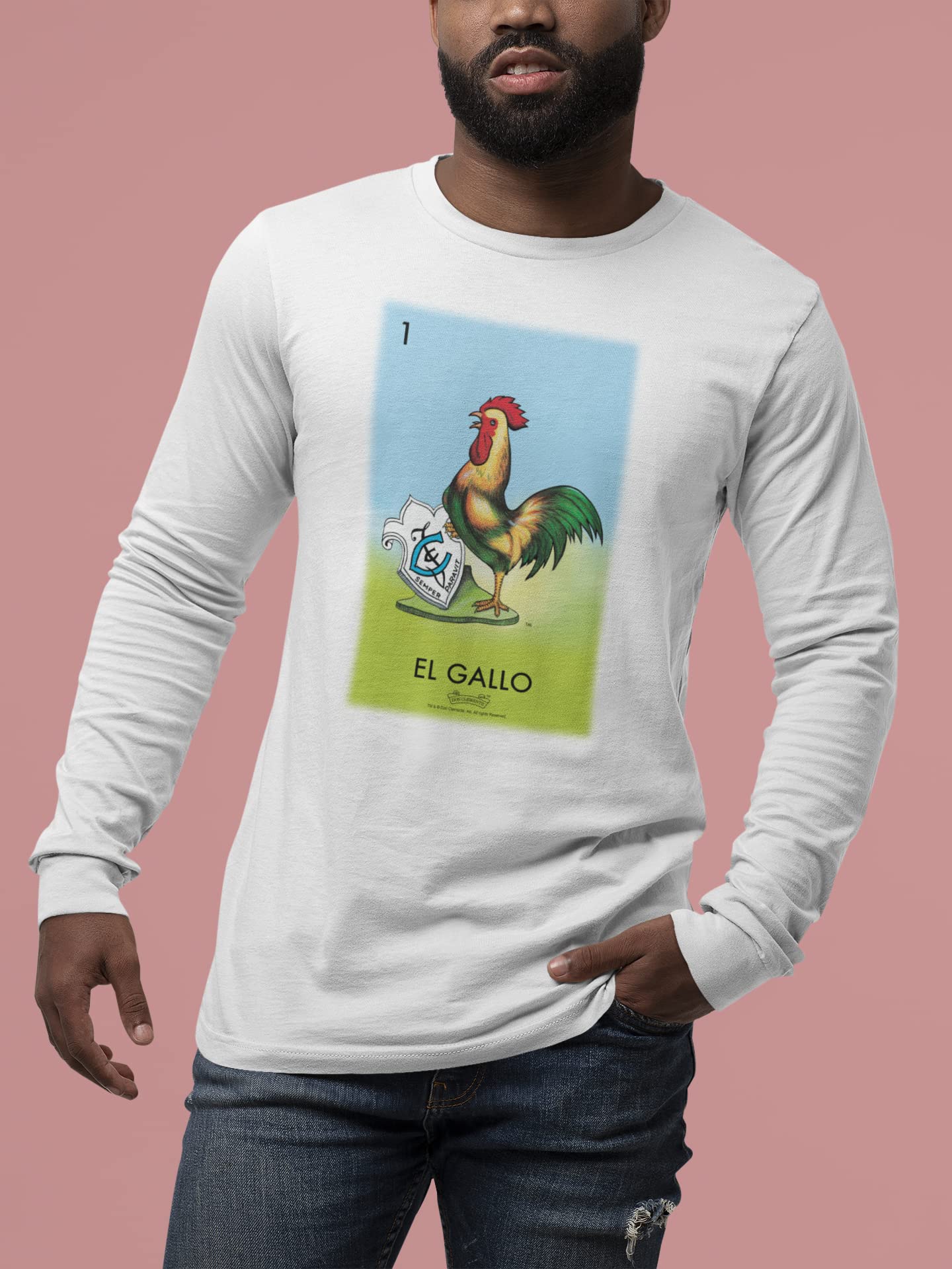 Pop Threads Men's El Gallo Rooster Loteria Card Mexican Graphic T-Shirt - Vintage Latino Style Cotton Tee for Casual Wear & Hispanic Heritage Celebration