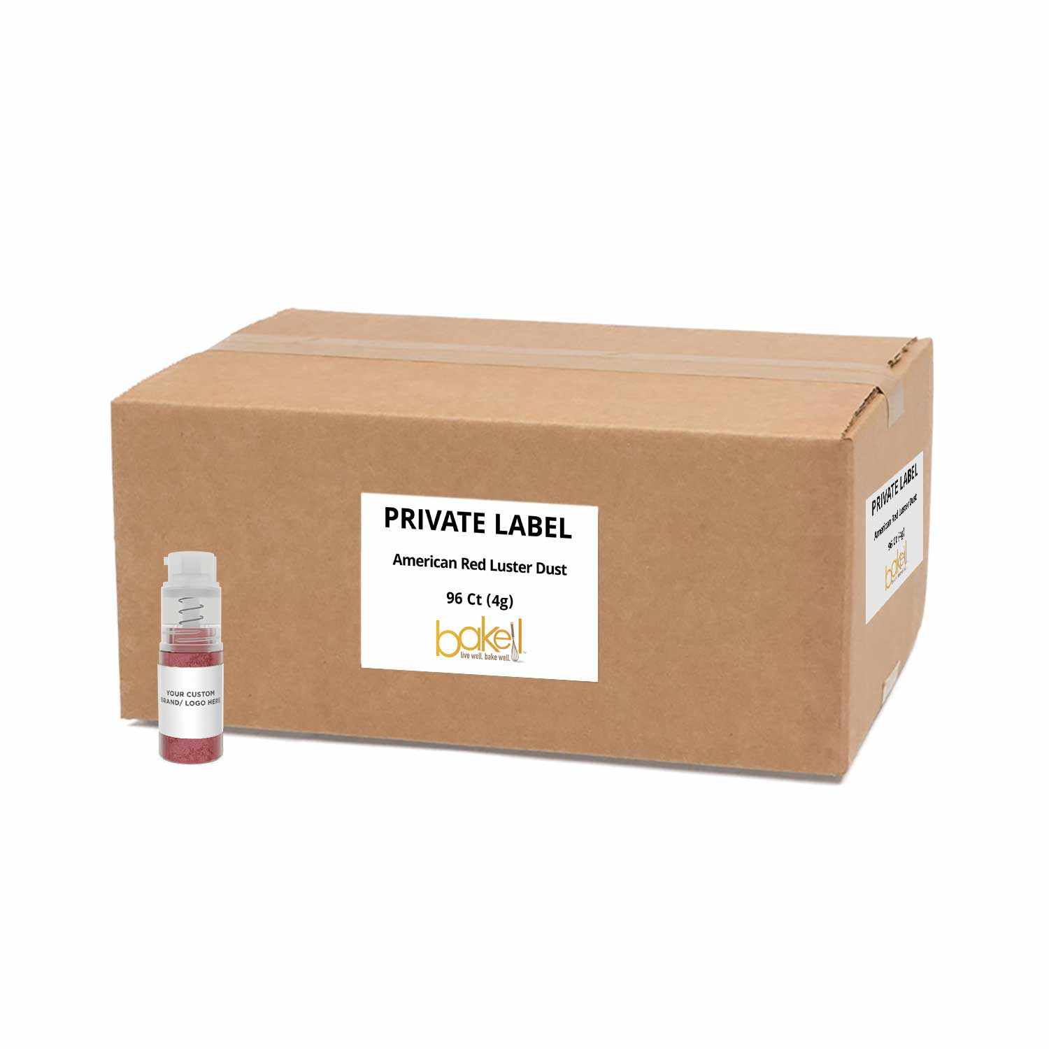 Premium American Red Luster Dust Glitter for Baking & Cake Decorating - 4g Spray Pump with Private Label - Perfect for Wedding Cakes, Cupcakes & Edible Crafts